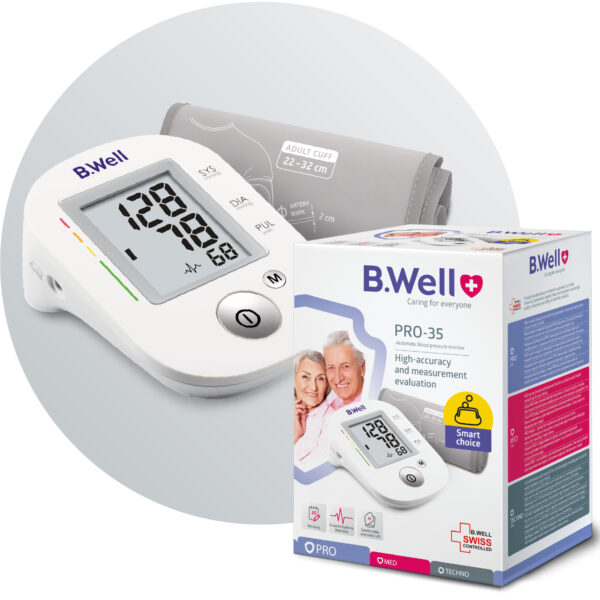 فشارسنج بازویی PRO -35 با آداپتور B.Well Swiss